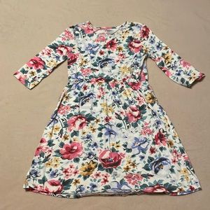 White Floral Old Navy Girls Large Babydoll Dress